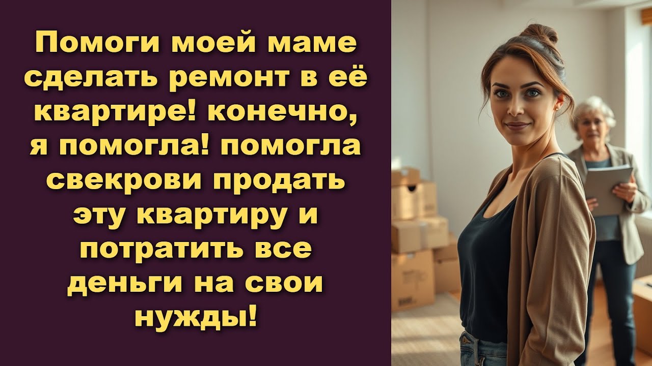 Помоги моей маме сделать ремонт в её квартире конечно я помогла свекрови продать эту квартиру