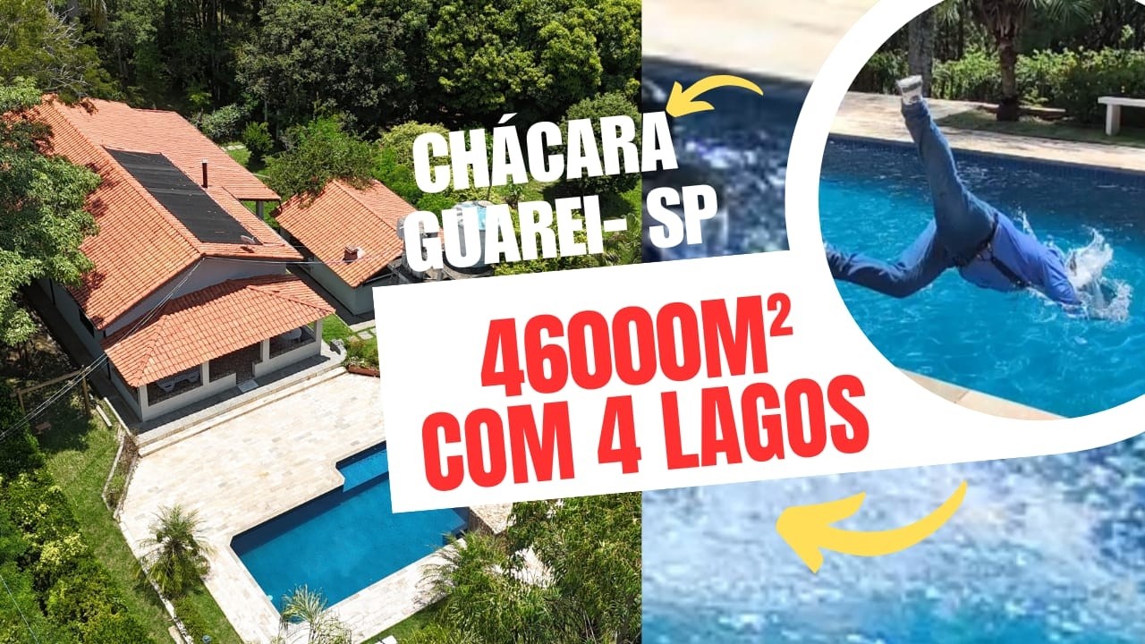 Chácara de 46.000m² em Guareí-SP com 4 tanques de peixes e piscina