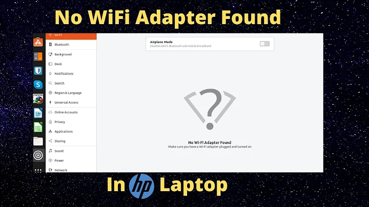 No WIFI Adapter found in HP laptop fixed in Ubuntu.