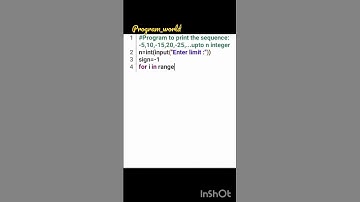 Program to print given sequence -5,10,-15...   #program #python