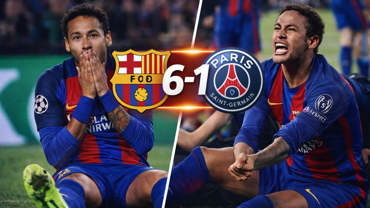 المبارة التي ابكت فرنسا بالكامل... سداسية برشلونة التاريخية التي صدمة العالم🤯جودة عالية