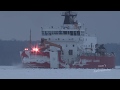 Largest Icebreaker on Great Lakes:  USCG Mackinaw Operation Taconite, Sault St. Marie Jan. 2018