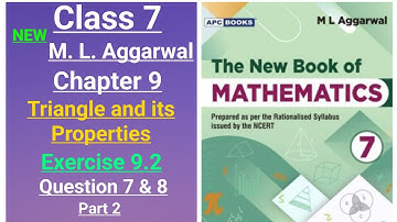 New ml aggarwal class 7 maths chapter 9 (Triangle & its Properties) ex. - 9.2 question 7, 8(part 2)