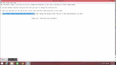 how to change file extensions on windows 8