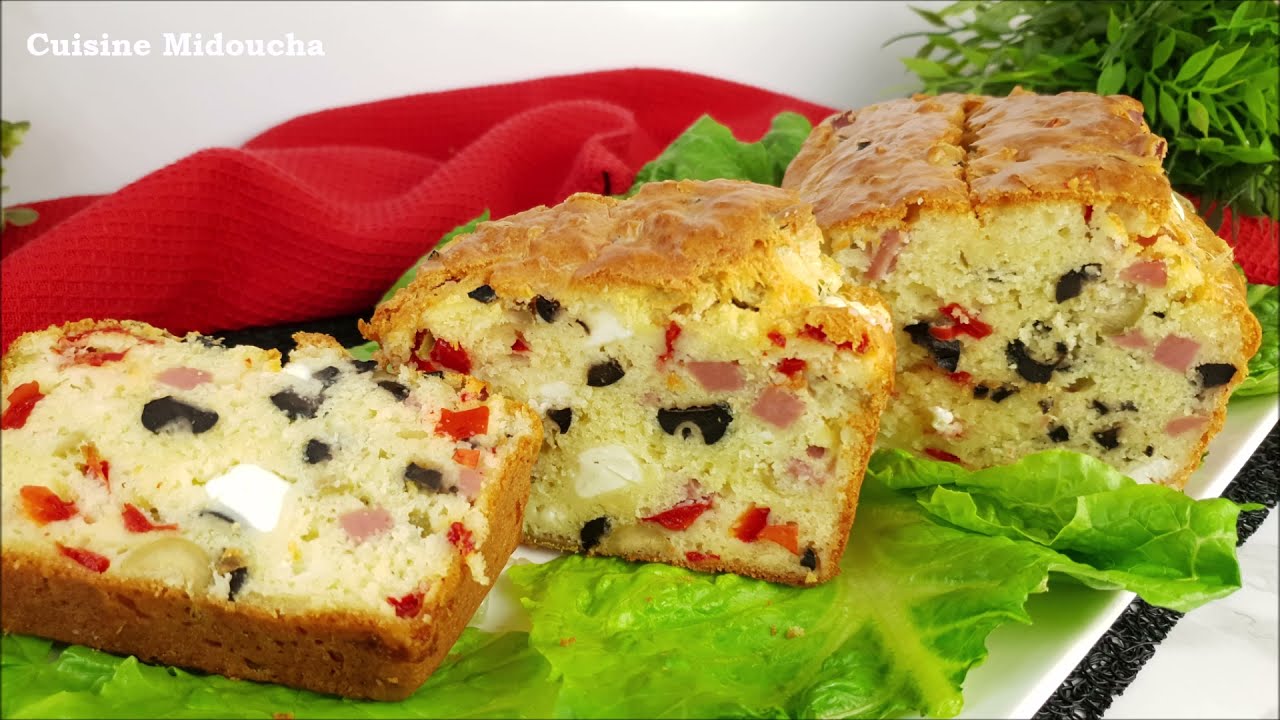 كيك مالح بالجبن و الزيتون / Cake salé au fromage et aux olives