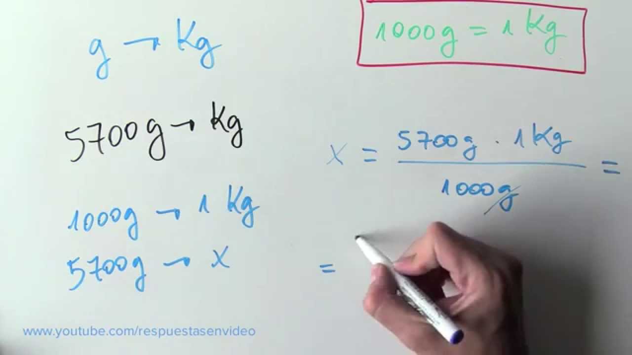 Cómo pasar de g a Kg - Convertir gramos en Kilogramos - YouTube