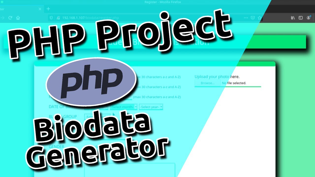 php projects with source code-|BiodataGeneratorWithPHP| - YouTube