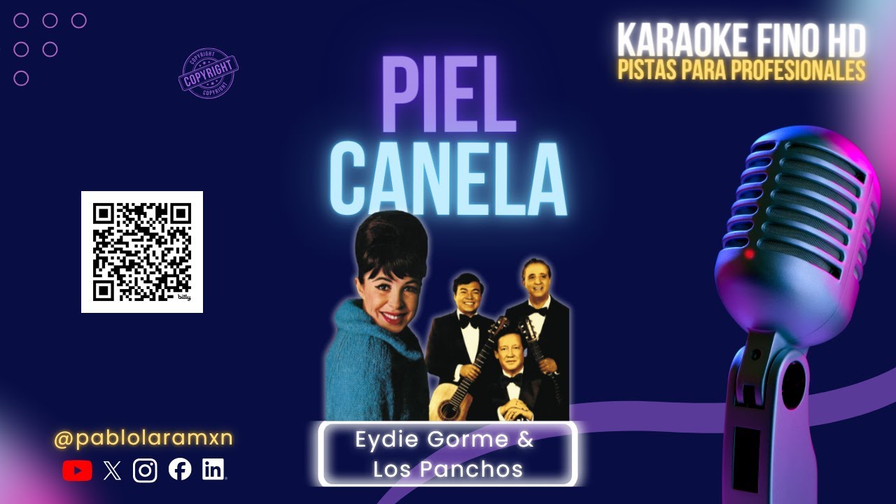 Piel Canela Karaoke Fino HD | Eydie Gormé y Los Panchos | Boleros de Oro | Pistas Para Profesionales