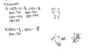 Precalculus with Limits Sections 5.1 and 5.2 REVIEW