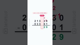 Visual Math: How to calculate 33.01 - 213.3