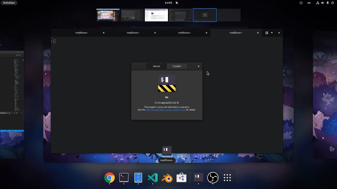 GNOME/Rust Mt Terminal (video update, off vocal) - YouTube