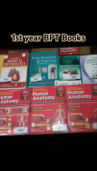 BPT first year Books #bpt #physiotherapy #firstyear #biomechanics #biochemistry #anatomy #physiology