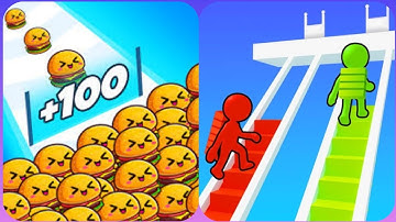 Max Levels Food Run 3D Vs Bridge Race 3D🤡💙🤡All New Max Update Mobile Gameplay KL914