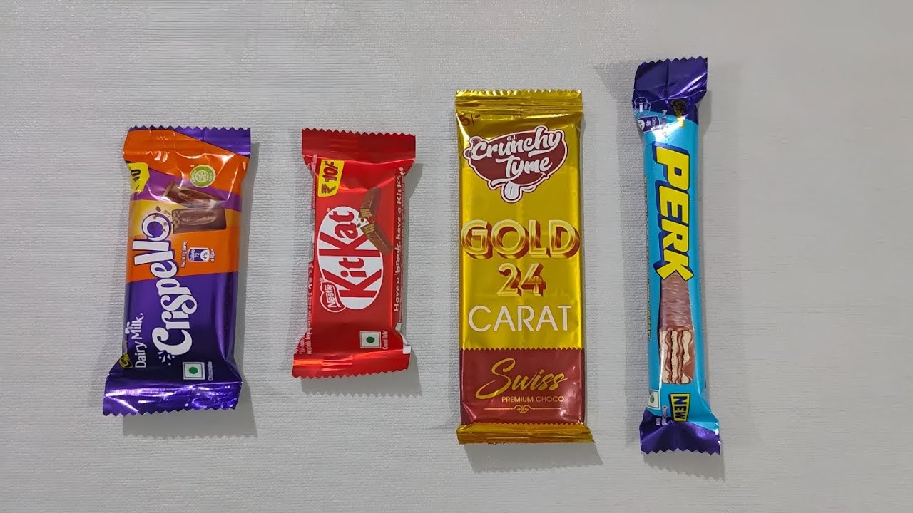 Perk chocolate vs gold chocolate vs kitkat chocolate vs crispello chocolate 
