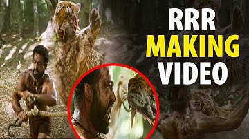RRR - Making of Tiger Attacking Bheem || NTR, RamCheran, Rajamouli, Alia Bhatt