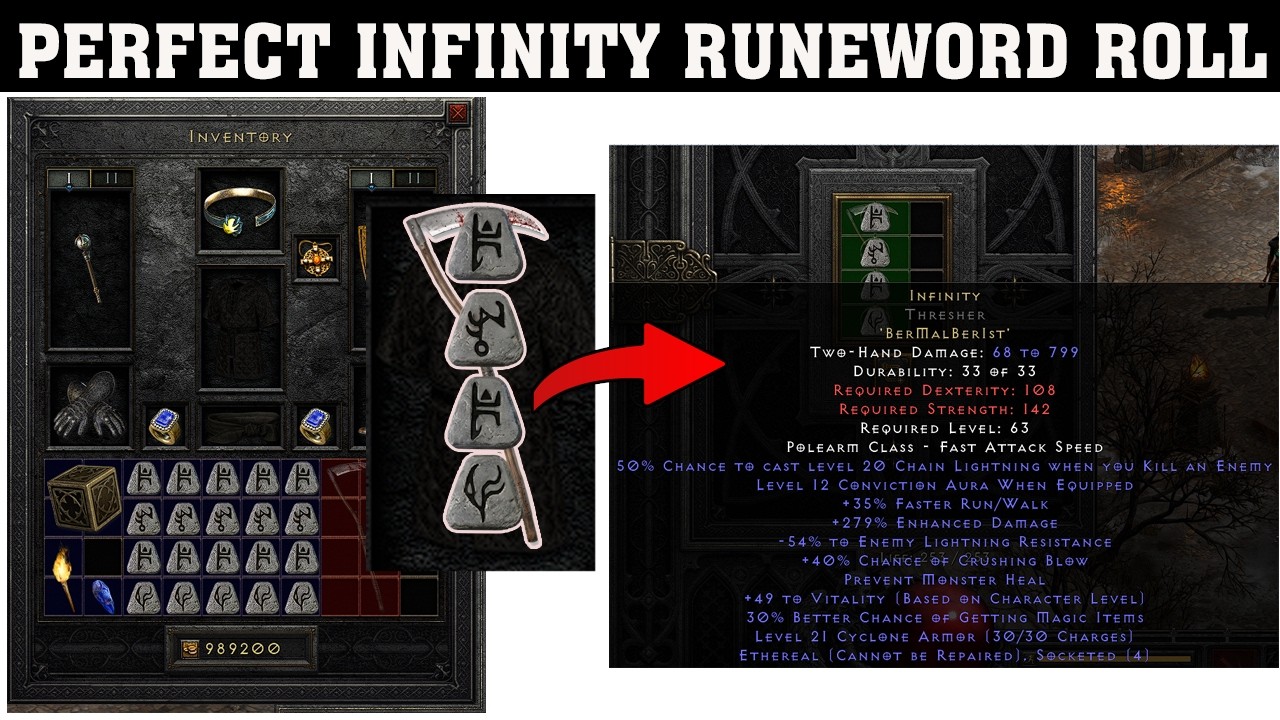 [04/03/2026]How to Roll a PERFECT Infinity Runeword (Best Base + Stats ...