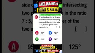 🔥 Can You Solve This Lines & Angles Question in Less Than 5 Seconds? ⏳🧠 #shorts