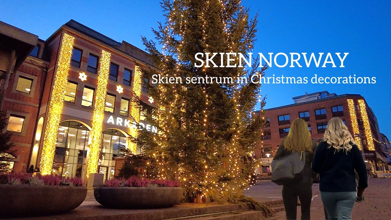 Norway Christmas Virtual Walking Tour❄️ Skien One Of The Oldest City’s In Norway🇳🇴 4K/60ftp