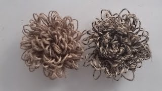 Super Easy Flower making Idea using Jute Rope❤/ Easy Jute Crafts / Golden Fiber Crafts