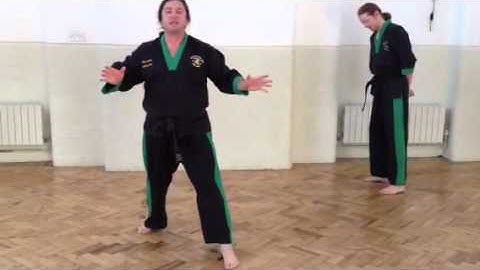 TaeKwon-Do X pressing block, twin vertical fist punch alternative application