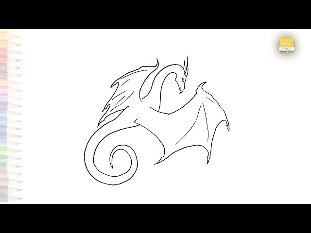 Simple Dragon Outline Drawing