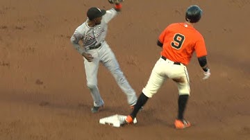 MIA@SF: Prado catches Belt trying to stretch single