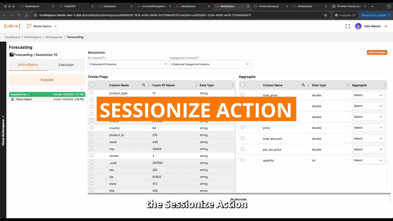 Sessionize Action