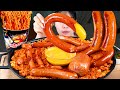 ASMR MUKBANG| 직접 만든 불닭볶음면 킬바사 소세지 김치볶음밥 먹방 &amp; 레시피 FRIED SAUSAGE AND FIRE NOODLES EATING