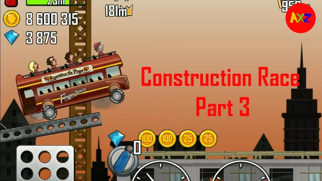 Hill Climb Racing: Construction Race Part 3 - YouTube