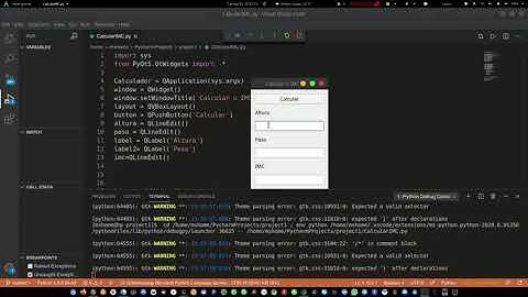 Calcular IMC com python Interface feito com o PyQT module