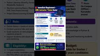 AI/ML trainer #education #freelancing #job #coding