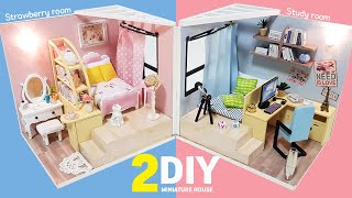 1.5F 2DIY Miniature Dollhouse Kitㅣstrawberry/study roomㅣ스트로베리룸/스터디룸ㅣ미니어처하우스ㅣ박소소(soso miniature)