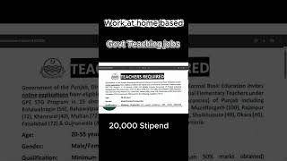 today govt teaching jobs#jobsforfreshers