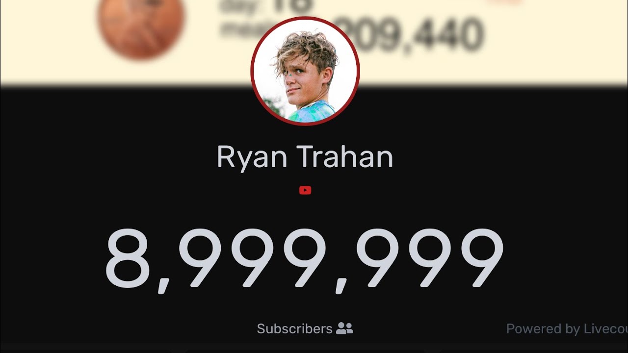 Ryan Trahan Hits 9,000,000 Subscribers LIVE - YouTube