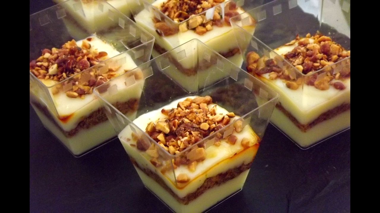تحلية راقية باللوز المعسل و الشوكلاتة البيضاء   VERRINES  AMANDES CARAMÉLISÉES ET CHOCOLAT BLANC