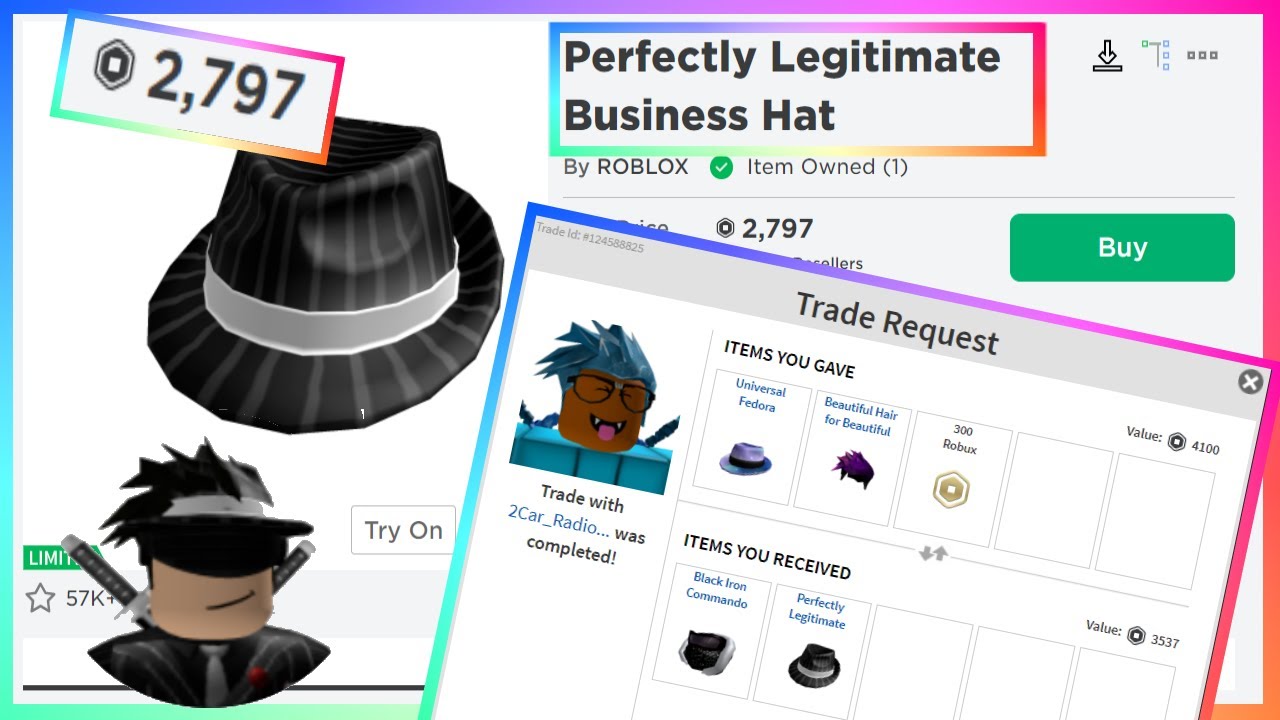 Getting Perfectly Legitimate Business Hat Roblox Trading Series 2 Youtube - roblox hat traders