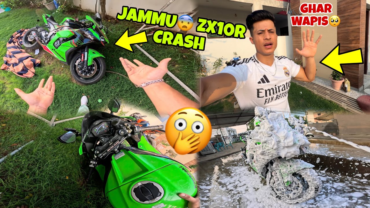 Jammu😡 me Zx10r Crash kardi | Back to home 🏠 | Ladakh Ride Cancel
