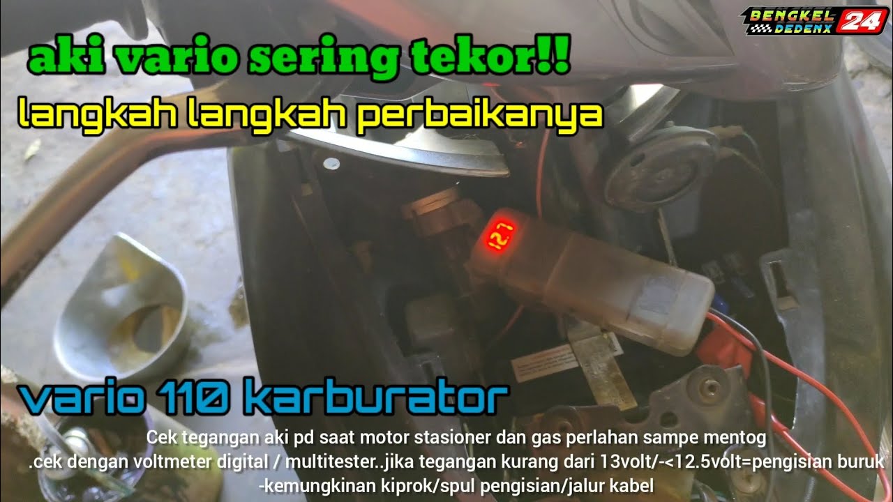 aki vario 110 sering tekor.langkah langkah pengecekan - YouTube