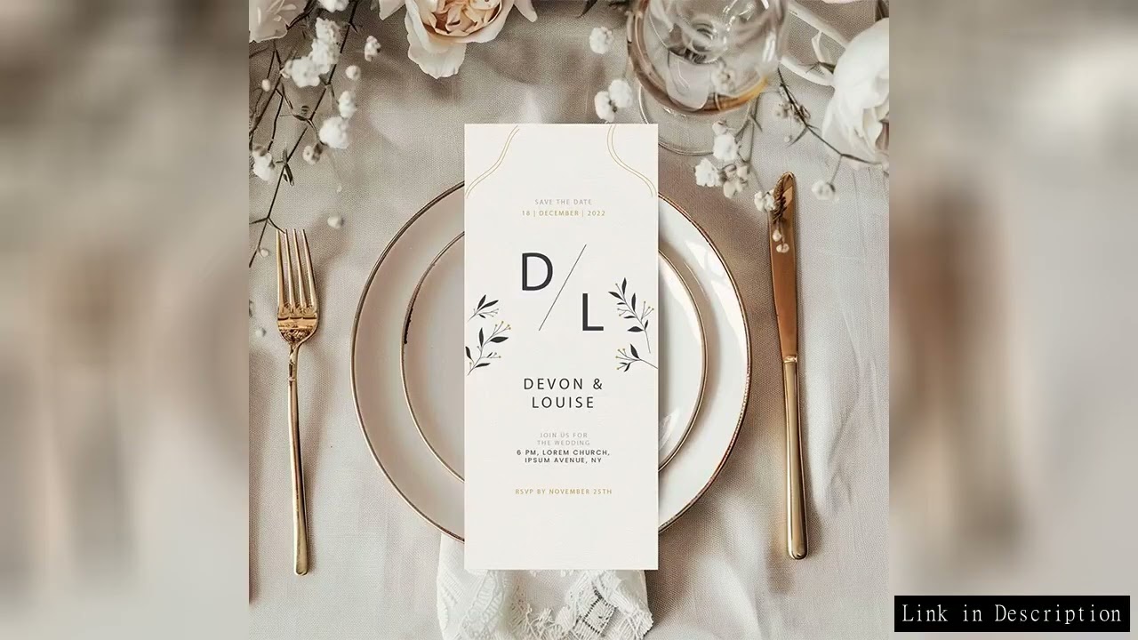 Personalized Thank You Card Wedding Invitation Table Card Couple Name Welcome Menu Minimalist Weddin