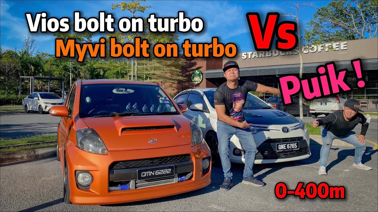 Vios bolt on turbo vs Myvi bolt on turbo ft.