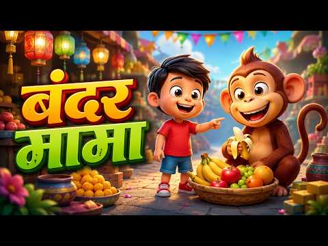 Bandar Mama Pehan Pajama | Hindi Rhymes for Kids, Toddlers & Babies | Cartoon Song