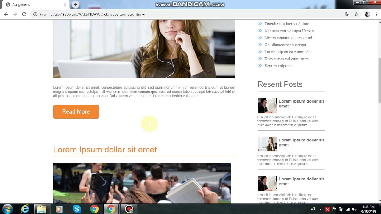 simple html and css template - YouTube