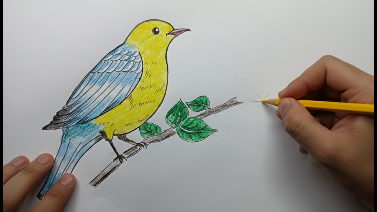 Realistic Bird Pencil Drawing Step by Step | Fine Feather Detail Sketch Tutorial