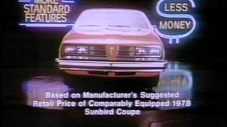 Pontiac Sunbird Car commercial 1979