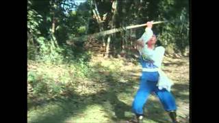 1980s Lu Yan performs 3 Sectional Staff (Sanjiegun)