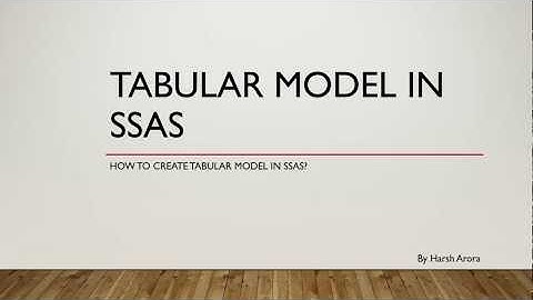 Tabular Model in SSAS