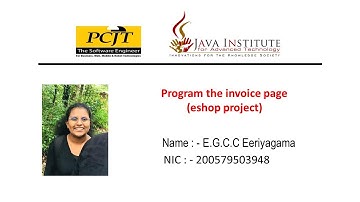 Web Project Task 34 | eshop web application | Java Institute | 1st Year | E.G.C.C Eeriyagama