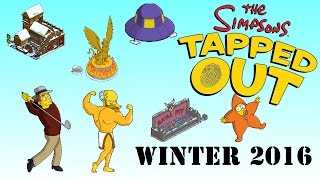The Simpsons Tapped Out Winter 2016 Content List