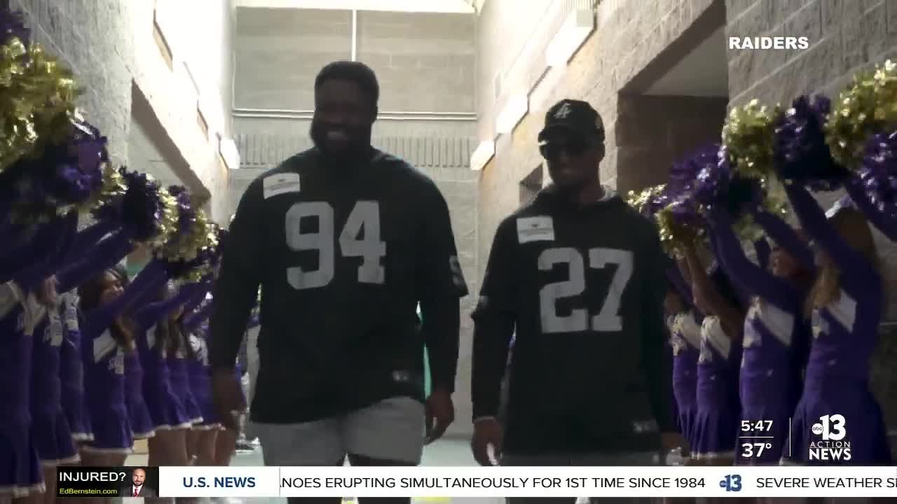 Raiders players visit Grant Sawyer Middle School looking to inspire the