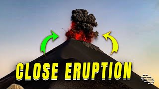 Active Eruption of Fuego Volcano Filmed Up-Close